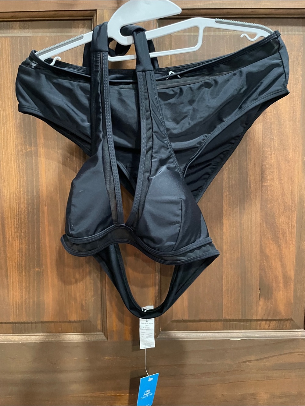 Cupshe Black Branded Swim Tag